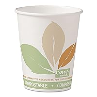 SOLO Dart 370PLAJ7234 Bare Eco-Forward PLA Paper Hot Cups, 10oz, Leaf Design,50/Bag,20 Bags/Ct