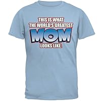 Mother's Day World's Greatest Mom Mens T Shirt Light Blue LG