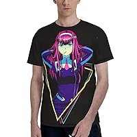 Darling in The Franxx Men T Shirts Short Sleeve T-Shirts 3D Print Crewneck Loose Breathable Top Sports Fitness Tee