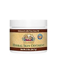 Herbal Skin Ointment - 2 Ounce Jar - for Pet and Livestock - Made with Pure Emu Oil