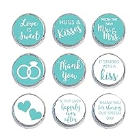 Mini Candy Stickers 0.75 Inch Wedding Favors Set of 324 (Aqua)