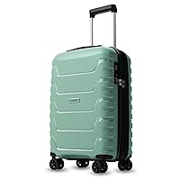 LUGGEX Carry On Luggage 22x14x9 Airline Approved - Polypropylene Expandable Hardshell Suitcase with Spinner Wheels (Green, 20 Inch)