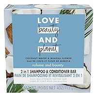 Volume and Bounty 2 in 1 Shampoo and Conditioner Bar for Thinning Hair Coconut Water & Mimosa Flower Body and Strength 4.0 oz