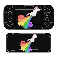 Fart Rainbow Unicorn Funny Sticker for Switch Console and Switch Lite Decal Full Set Wrap Protective Cover