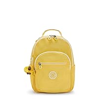 Kipling Women's Seoul Small Backpack, Durable, Padded Shoulder Straps with Tablet Sleeve, Bag, Sunflower Yellow, 10''L x 13.75''H x 6.25''D