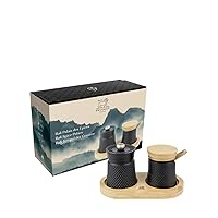 Bali Fonte Cast Iron Pepper Mill and Salt Cellar Gift Set, 3-Inches, Black (39967)