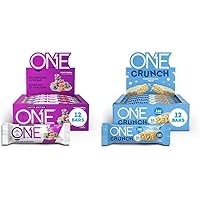 ONE Protein Bars, Fruity Cereal & CRUNCH Marshmallow Treat, Gluten Free Protein Bars with 20g & 12g Protein, 1g Sugar (12 Count Each)