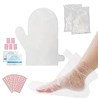 400pcs Paraffin Bath Liners for Foot & Hand, Segbeauty 200pcs Plastic Foot Covers and 200pcs Larger Thicker Paraffin Wax Hand Liners with 400 Stickers for Snug Closure, Spa Mitts Foot Liners