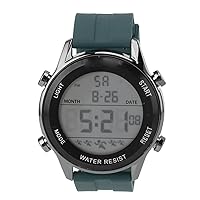 TOPINCN Luminous Watch, Silicone Band Digital Sports Watch Robust for Outdoor (Dark Green)