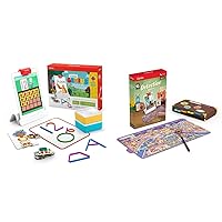 Osmo - Little Genius Starter Kit for iPad + Early Math Adventure & Detective Agency Game - 7 Learning Games - Ages 3-5 - Counting, Shapes, Phonics, Solve Global Mysteries iPad Base Included