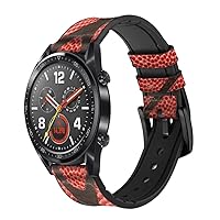 CA0006 Basketball Leather & Silicone Smart Watch Band Strap for Wristwatch Smartwatch Smart Watch Size (22mm)