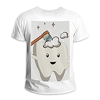 Cute Tooth T-Shirts Short Sleeve Casual Summer Tops Tees for Men Women