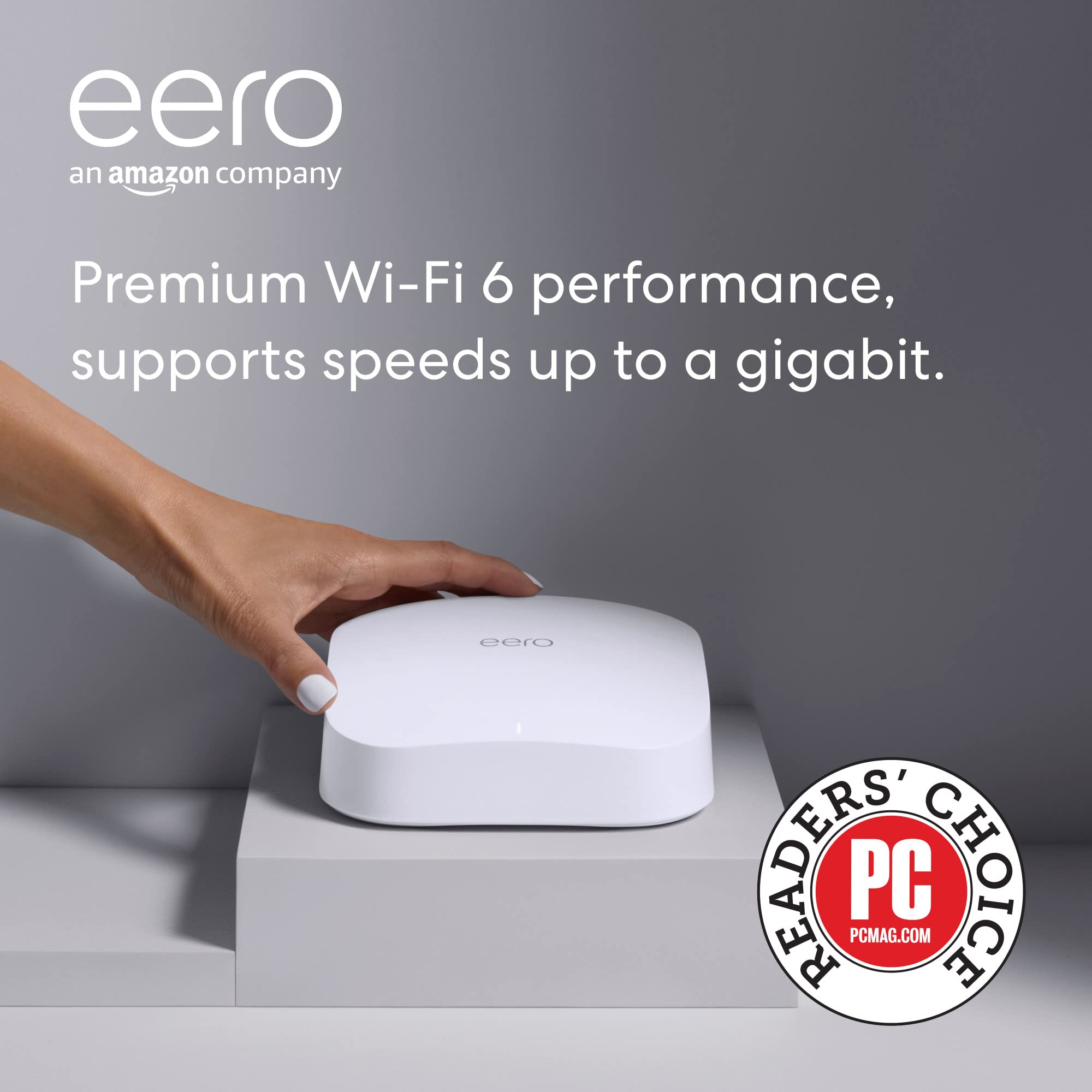 Amazon eero Pro 6 mesh Wi-Fi 6 router | Fast and reliable gigabit speeds | connect 75+ devices | Coverage up to 2,000 sq. ft. | 2020 release