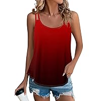 Women Tank Top, Casual Summer Tops 2024 Fashion Spaghetti Strap Sleeveless V Neck Shirts Solid Sexy Camisoles