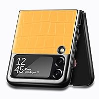 Case for Samsung Galaxy Z Flip 3 5G, Hybrid Shockproof PC Protective Case Soft Touch Support for Wireless Charging and Camera Protection,Yellow