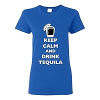 Ladies Keep Calm and Drink Tequila Drunk Alcohol Drinks Funny DT T-Shirt Tee