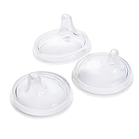 Boon Nursh Silicone Sippy Cup Lid - Convertible Transitional Sippy Spouts for Nursh Baby Bottles - Sippy Cup Lids for Babies - Baby Feeding Supplies - Ages 6 Months and Up - 3 Count
