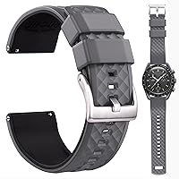 Ritche Quick Release Silicone Moonswatch Band for Men Omega x Swatch Strap compatible with Speedmaster/ Seamaster/ Railmaster/ Mission to the Moon/ Mercury/ Sun/ Mars/ Earth/ Jupiter/ Neptune, Black/Grey/Blue/Orange/Red