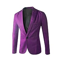 Men Casual Suit Blazer Jackets Lightweight Sports Coats One Button Casual Business Notched Lapel Slim Fit Daily Blazer