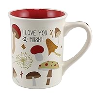 Enesco Our Name is Mud Love You My Heart Mushroom Coffee Mug, 16 Ounce, Multicolor