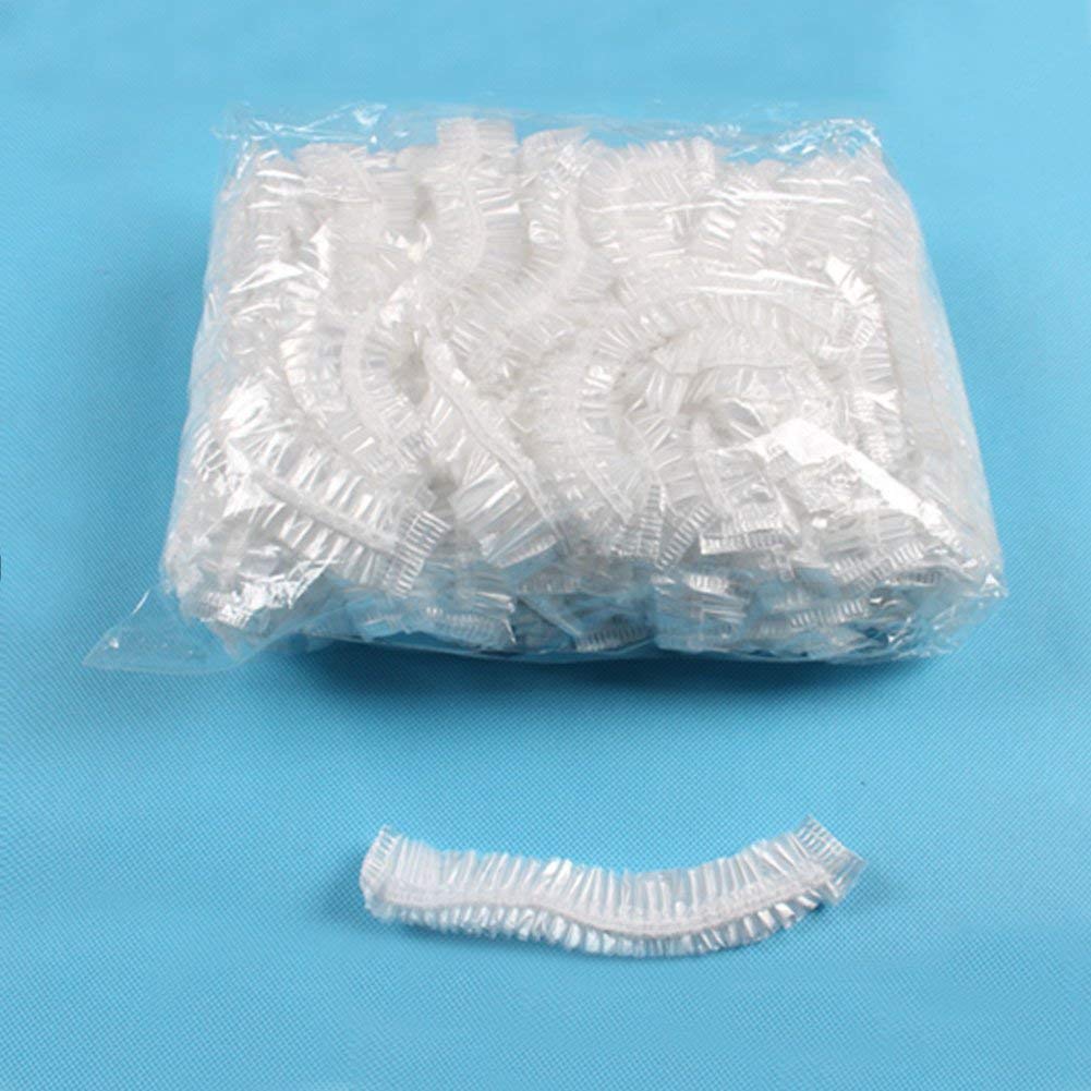 Disposable Shower Caps - 100PCS Plastic Clear Hair Cap Thick Waterproof Elastic Bath Caps for Women Hair Treatment,Hotel and Home Use,Travel Essentials