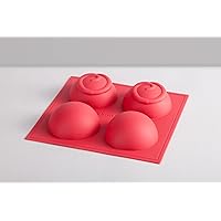 Silicone Molds, Party Pack of 8 Hot Coco Bomb Molds for Making Hot Chocolate Bombs, as seen on FabFitFun., Red