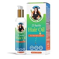 13 Herbs Hair Oil - Handmade Natural Hair Oil with Coconut Oil, Curry Leaves, and more - Hair Fall Control Oil for Dry Damaged Hair - 100ML