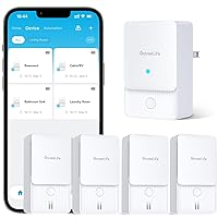 GoveeLife WiFi Water Ieak Detector 2 for Home, Smart Water Ieak Sensor 4 Pack with 100 dB Adjustable Alarm and App Alerts, Wireless Detector with 1000 FT Transmission for Basement, Kitchen, Bathroom