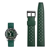 Premium-Grade Tropic Fluorine Rubber watchband for Seiko SRP777J1 SKX Watch Band Diving Waterproof Bracelet 20 22mm Straps (Color : Green Black, Size : 20mm)
