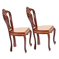 ERINGOGO 2pcs Mini Back Chair Ornaments Wooden Bench Rocking Dining Adorn Furniture Model Dolls Prop Decor Layout Dinning Dollhouse Accessories Chairs Kitchen Small Chair Metal Miniature