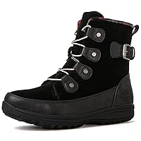 GLOBALWIN Women's Snow Boots Mid Calf Warm Winter Fashion Boots Comfortable Lace-UpWaterproof Boots Insulated Non-Slip Outdoor Shoes for Women