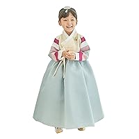 Korean Hanbok Dress Girl Baby Traditional Clothing 100th Baikil 1st Birthday Dol Party Yellow Blue 1-15 Years YA310B