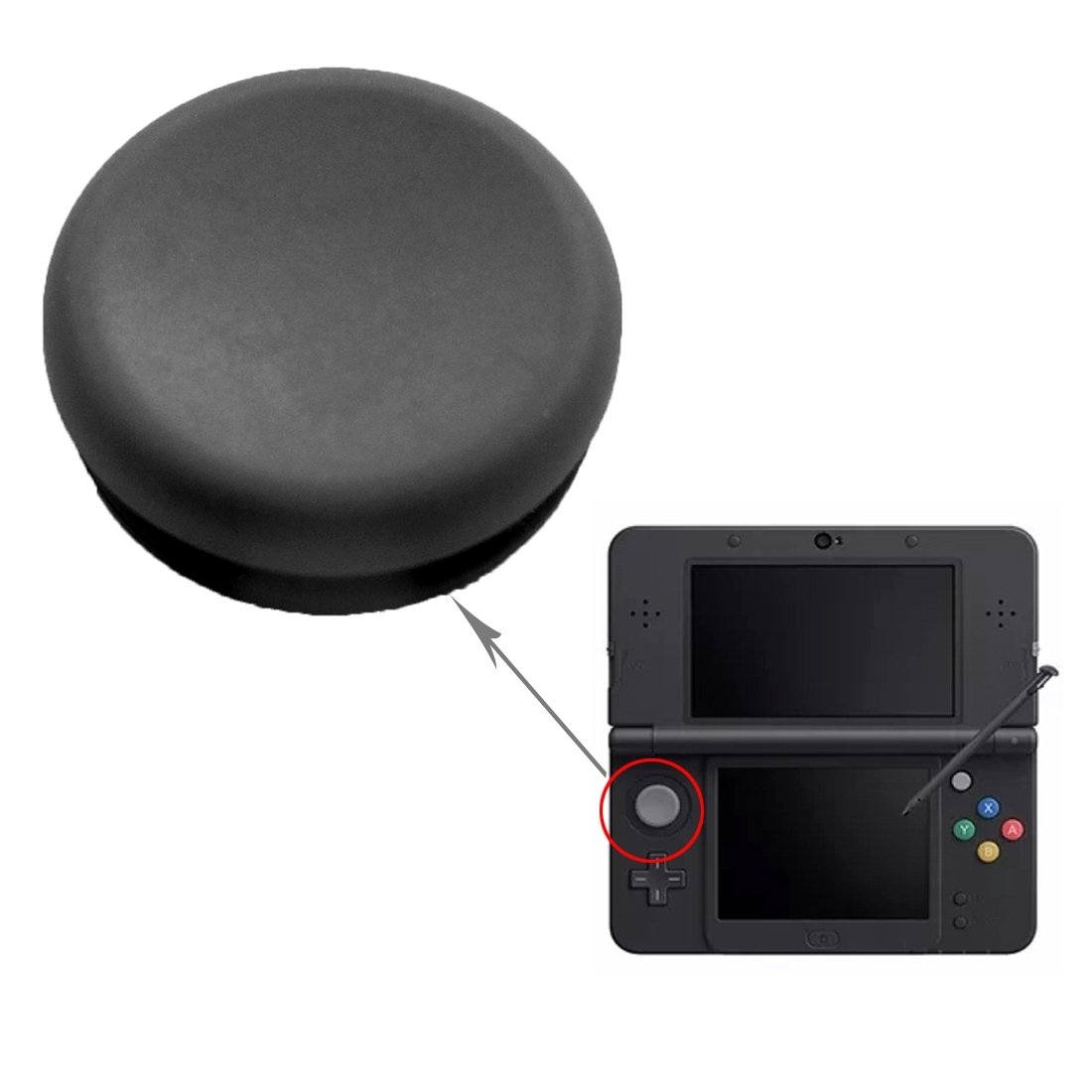 3D Analog Joystick Thumbstick Grips Cap Cover Button Replacement Repair Part Case for Nintendo New 3DS XL New 3DS LL 3DS XL 3DS LL 2DS 3DS Gray