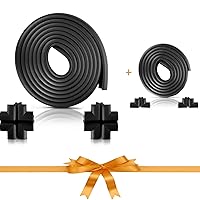 Furniture Edge and Corner Guards | 16.2ft +20.4ft Protective Foam Cushion |36ft Bumper 12 Adhesive Corners | Baby Child Proofing Set NonToxic and Safe for Table, Fireplace, Countertop | Black