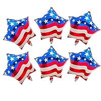 4th of July Mylar Balloons, 20pcs 18inch American Flag Star Aluminum Foil Balloons Independence Day American Flag Patriotic Party Balloons Decoration