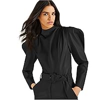 Style & Co. I-N-C Womens Faux Leather Bodysuit Jumpsuit, Black, X-Small