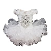 Baby Girls' Cupcakes Flowers Crystals Ruffled Pageant Dresses