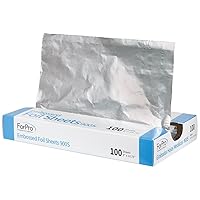 ForPro Embossed Foil Sheets 900S, Aluminum Foil, Pop-Up Dispenser, for Hair Color Application and Highlighting Services, Food Safe, 9” W x 10.75” L, 100-Count