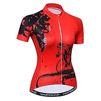 Women Cycling Jersey Short Sleeve Breathable with Pockets Flower