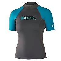 Xcel Women's SLX 1/0.5mm Short Sleeve Top, Graphite/Wild Peacock