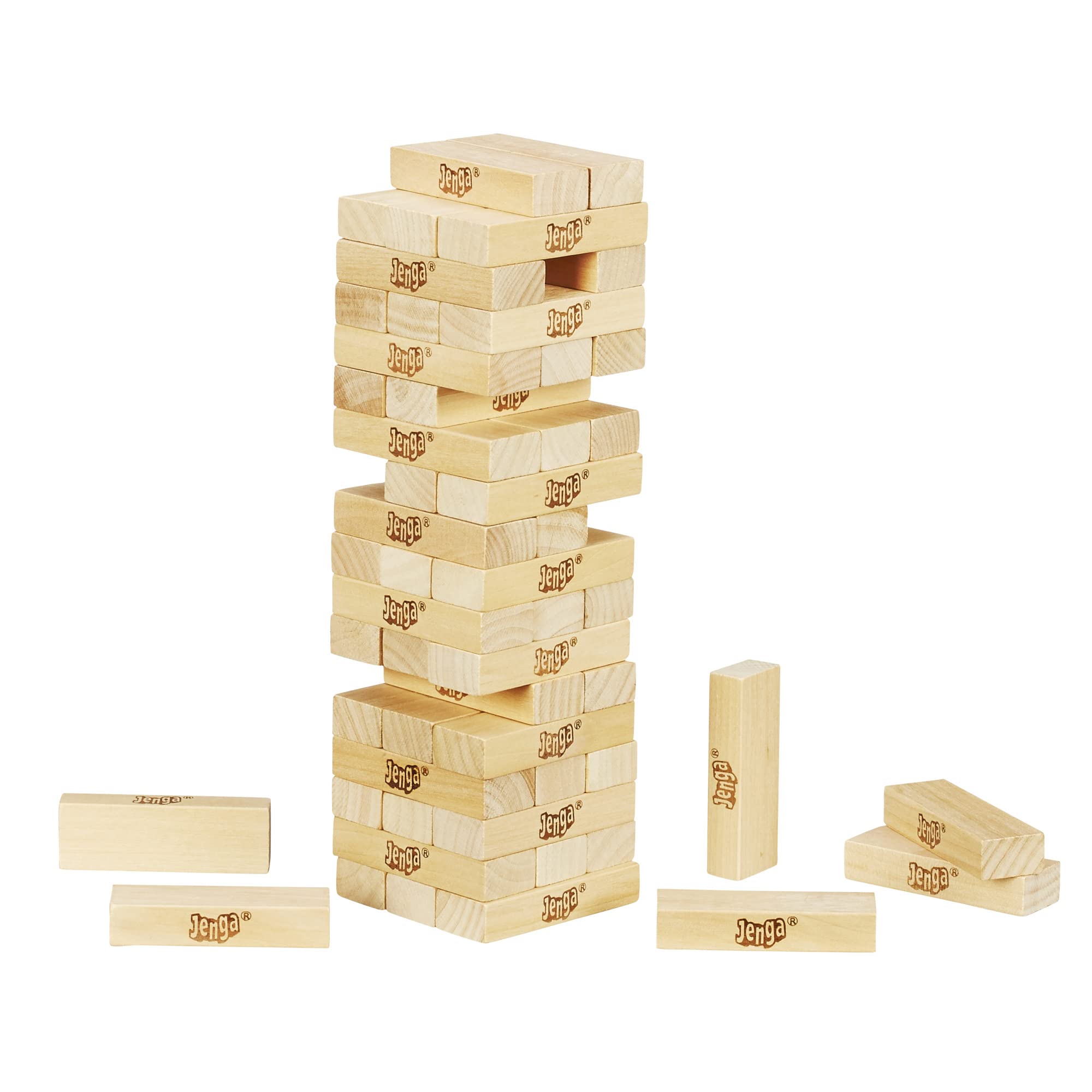Hasbro Gaming Jenga Wooden Blocks Stacking Tumbling Tower Kids Game Ages 6 and Up (Amazon Exclusive) 3.15 x 4.53 x 11.02