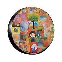 Colorful Collage Spare Tire Cover - Dustproof Car Tire Cover - Suitable for RV, Travel Trailers, SUVs, and Trucks - 15 inch Wheel Cover