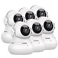 Indoor Security Camera 6 Pack, 2.4G WiFi Home Camera 360 Pan/Tilt Smart Home Security Camera for Pets/Dog/Baby