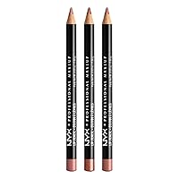 Slim Lip Pencil, Long-Lasting Creamy Lip Liner - Pack Of 3 (Peakaboo Neutral, Nude Pink, Ever)