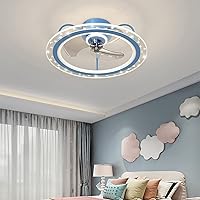 Kids Ceiling Fans with Lights and Remote Reversible Fan Silent Led Dimmable Ceiling Fan Lights with Timer 6 Speed Fan Ceiling Light for Living Room Bedroom Dining Room/Blue