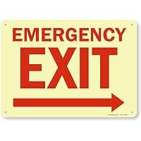 SmartSign - S-1492G-GR-14 Emergency Exit Sign with Right Arrow by | 10