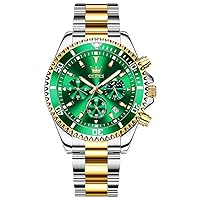 OLEVS Men's Watches Stainless Steel Bracelet Quartz Watch Men with Diamond Date Waterproof Luminous Classic Elegant Watch Gift