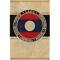 Lao: People's Democratic Republic Asia Asian Country Flag Lao Laotian Cool Vintage Art Design Notebook Journal for Writing, Diary, Journaling, Note ... Paper, Book Birthday Gift Best for Adults