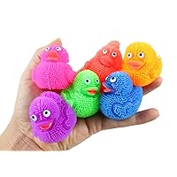 Curious Minds Busy Bags 24 Mini Puffer Ducks - Small Novelty Toy - Party Favors - Cute Tiny Fidget Toys - Duckie Adorable Bulk 2 Dozen