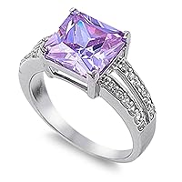 CHOOSE YOUR COLOR Sterling Silver Square Ring